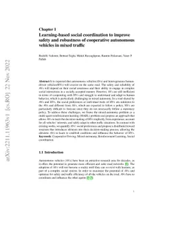 Learning-based social coordination to improve safety and robustness of cooperative autonomous vehicles in mixed traffic