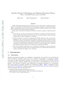 Another Round of Breaking and Making Quantum Money: How to Not Build It
  from Lattices, and More