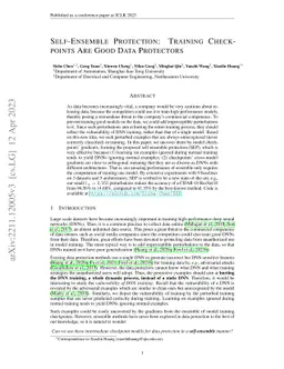 Self-Ensemble Protection: Training Checkpoints Are Good Data Protectors