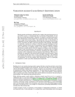 Variation-based Cause Effect Identification