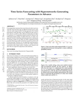 Time Series Forecasting with Hypernetworks Generating Parameters in
  Advance