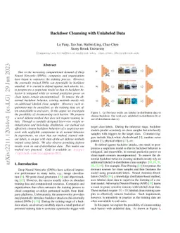 Backdoor Cleansing with Unlabeled Data