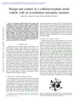 Design and control of a collision-resilient aerial vehicle with an
  icosahedron tensegrity structure