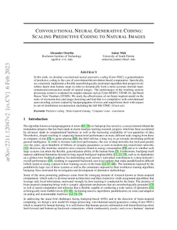 Convolutional Neural Generative Coding: Scaling Predictive Coding to
  Natural Images