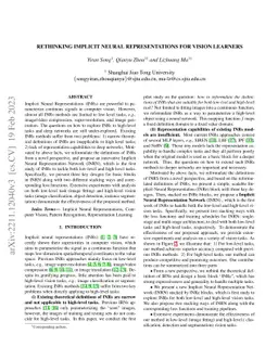 Rethinking Implicit Neural Representations for Vision Learners