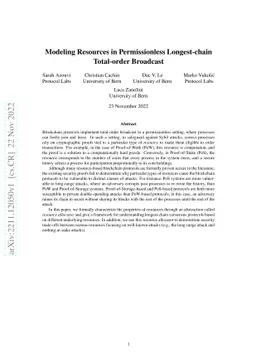 Modeling Resources in Permissionless Longest-chain Total-order Broadcast