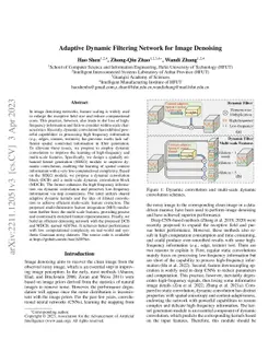 Adaptive Dynamic Filtering Network for Image Denoising