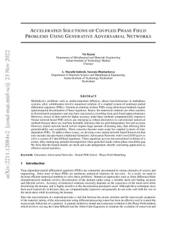 Accelerated Solutions of Coupled Phase-Field Problems using Generative
  Adversarial Networks