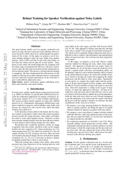 Robust Training for Speaker Verification against Noisy Labels