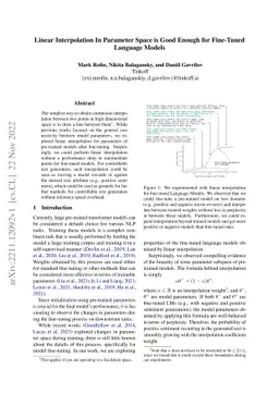 Linear Interpolation In Parameter Space is Good Enough for Fine-Tuned
  Language Models