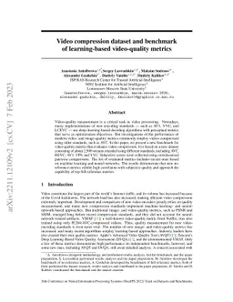 Video compression dataset and benchmark of learning-based video-quality
  metrics