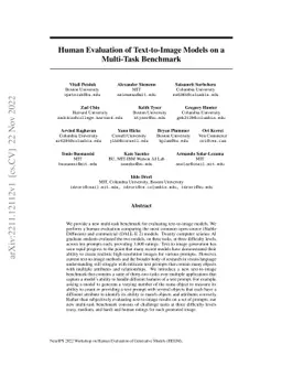 Human Evaluation of Text-to-Image Models on a Multi-Task Benchmark