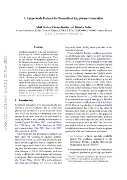 A Large-Scale Dataset for Biomedical Keyphrase Generation