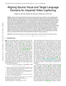 Aligning Source Visual and Target Language Domains for Unpaired Video
  Captioning