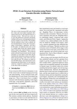 PESE: Event Structure Extraction using Pointer Network based
  Encoder-Decoder Architecture