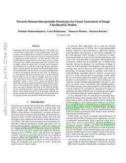 Towards Human-Interpretable Prototypes for Visual Assessment of Image
  Classification Models