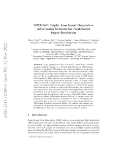 SRTGAN: Triplet Loss based Generative Adversarial Network for Real-World
  Super-Resolution