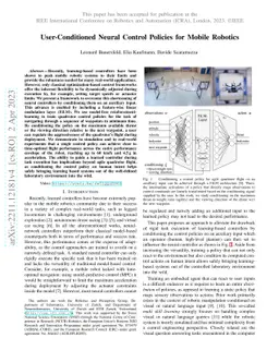 User-Conditioned Neural Control Policies for Mobile Robotics