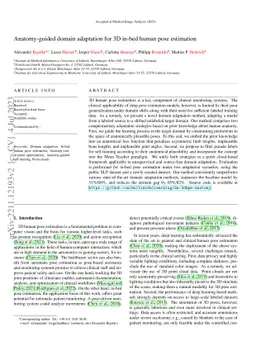 Anatomy-guided domain adaptation for 3D in-bed human pose estimation