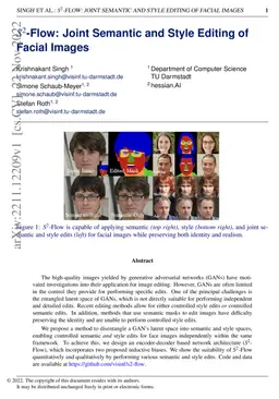 $S^2$-Flow: Joint Semantic and Style Editing of Facial Images