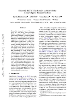 Simplicity Bias in Transformers and their Ability to Learn Sparse
  Boolean Functions