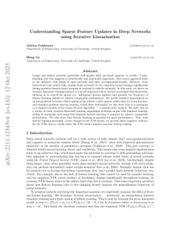 Understanding Sparse Feature Updates in Deep Networks using Iterative
  Linearisation