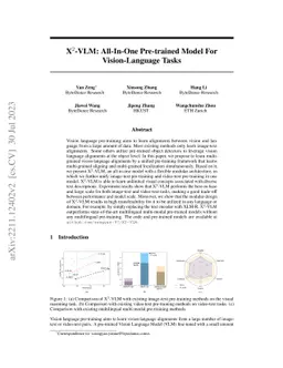 X$^2$-VLM: All-In-One Pre-trained Model For Vision-Language Tasks