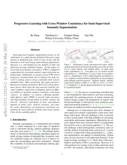 Progressive Learning with Cross-Window Consistency for Semi-Supervised
  Semantic Segmentation
