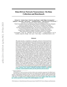 Data-Driven Network Neuroscience: On Data Collection and Benchmark