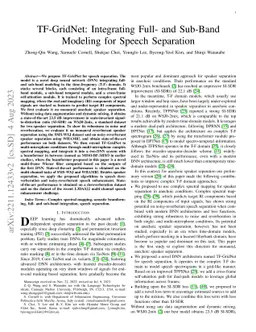 TF-GridNet: Integrating Full- and Sub-Band Modeling for Speech
  Separation