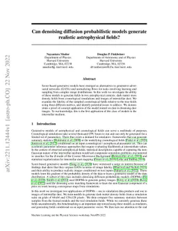 Can denoising diffusion probabilistic models generate realistic
  astrophysical fields?