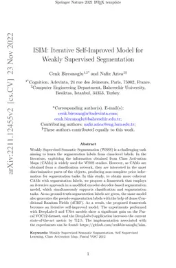 ISIM: Iterative Self-Improved Model for Weakly Supervised Segmentation