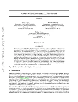 Adaptive Prototypical Networks