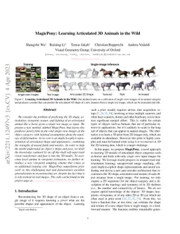 MagicPony: Learning Articulated 3D Animals in the Wild