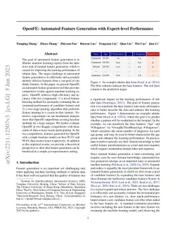 OpenFE: Automated Feature Generation with Expert-level Performance