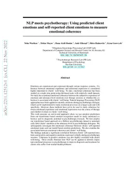 NLP meets psychotherapy: Using predicted client emotions and
  self-reported client emotions to measure emotional coherence