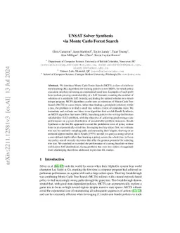 UNSAT Solver Synthesis via Monte Carlo Forest Search