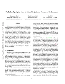 Predicting Topological Maps for Visual Navigation in Unexplored
  Environments