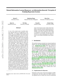 Mutual Information Learned Regressor: an Information-theoretic Viewpoint
  of Training Regression Systems