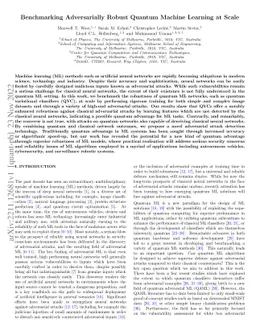 Benchmarking Adversarially Robust Quantum Machine Learning at Scale