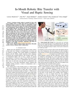 In-Mouth Robotic Bite Transfer with Visual and Haptic Sensing