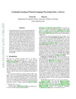 Continual Learning of Natural Language Processing Tasks: A Survey