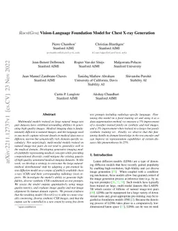 RoentGen: Vision-Language Foundation Model for Chest X-ray Generation
