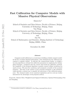 Fast Calibration for Computer Models with Massive Physical Observations