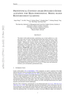 Prototypical context-aware dynamics generalization for high-dimensional
  model-based reinforcement learning