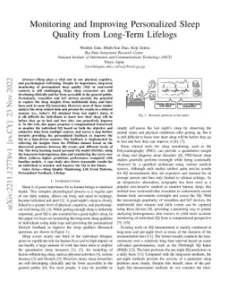 Monitoring and Improving Personalized Sleep Quality from Long-Term
  Lifelogs