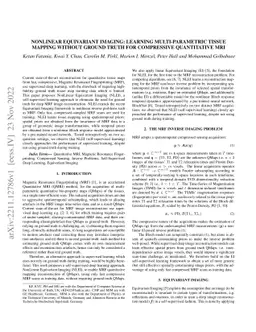 Nonlinear Equivariant Imaging: Learning Multi-Parametric Tissue Mapping
  without Ground Truth for Compressive Quantitative MRI