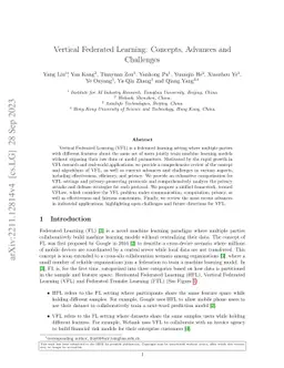Vertical Federated Learning: Concepts, Advances and Challenges