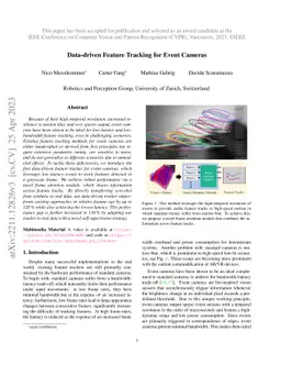 Data-Driven Feature Tracking for Event Cameras With and Without Frames