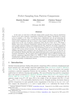Perfect Sampling from Pairwise Comparisons